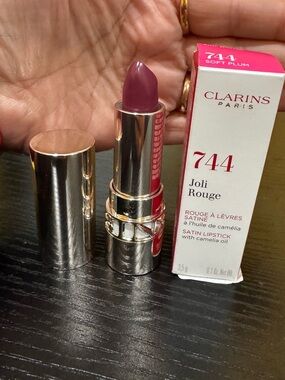 Clarins Joli Rouge Satin Lipstick 744 Soft Plum - Deep Plum Shade
